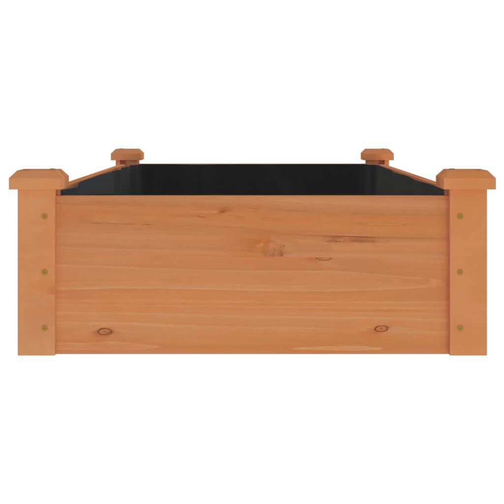 vidaXL Ζαρντινιέρα Υπερυψ. με Επένδυση Καφέ 120x60x25 εκ. Μασίφ Ελάτη