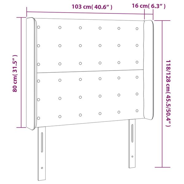 vidaXL Κεφαλάρι Κρεβατιού LED Καπουτσίνο 103x16x118/128 εκ