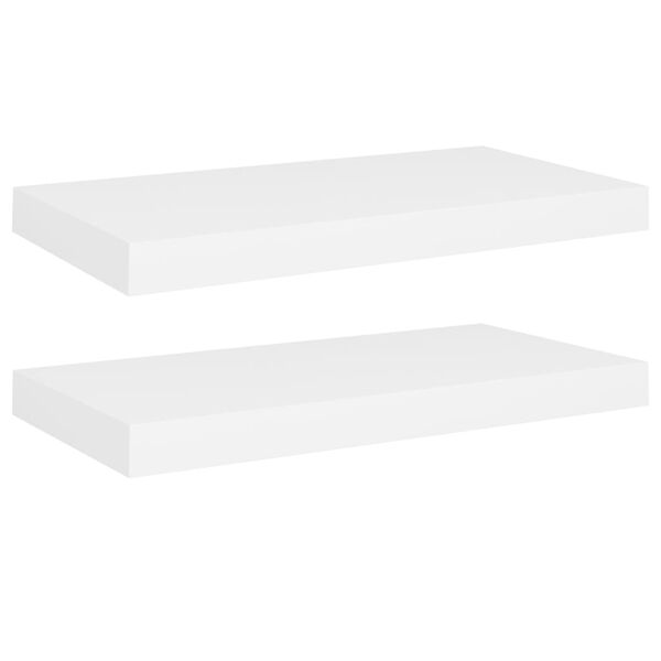 vidaXL Ράφια Τοίχου 2 τεμ. Άσπρα 50x23x3,8 εκ. MDF