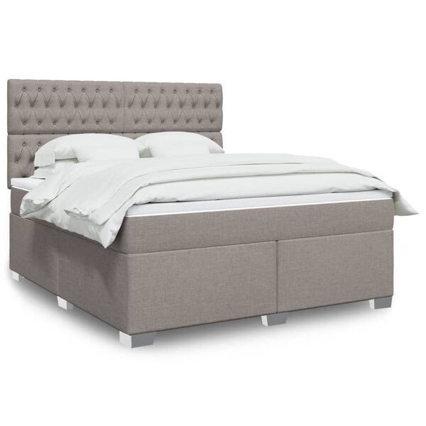 vidaXL &Kappa;&rho;&epsilon;&beta;ά&tau;&iota; Boxspring &mu;&epsilon; &Sigma;&tau;&rho;ώ&mu;&alpha; Taupe 180x200 &epsilon;&kappa;. &Upsilon;&phi;&alpha;&sigma;&mu;ά&tau;&iota;&nu;&omicron;