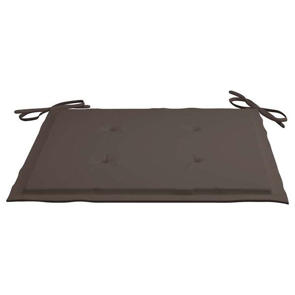 vidaXL Καρέκλες Κήπου 4 τεμ. από Μασίφ Ξύλο Teak με Taupe Μαξιλάρια