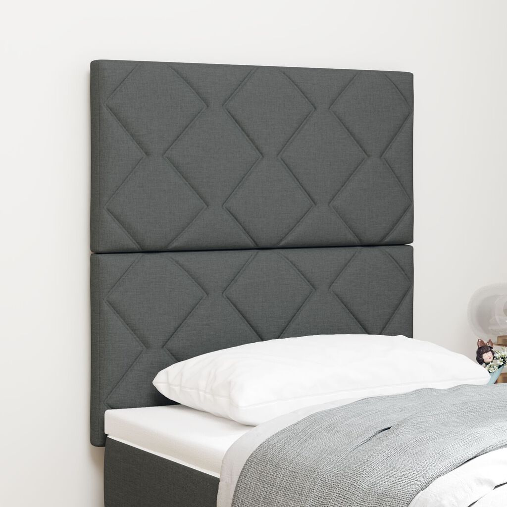 vidaXL Υφασμάτινο Κεφαλάρι Geometric Σκούρο γκρι 80 cm ύφασμα