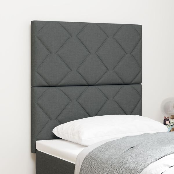 vidaXL Υφασμάτινο Κεφαλάρι Geometric Σκούρο γκρι 80 cm ύφασμα