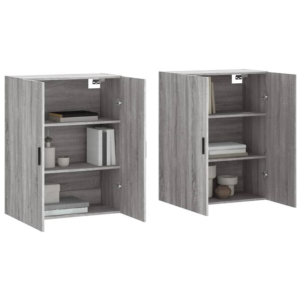 vidaXL Ντουλάπια Τοίχου 2 τεμ. Γκρι Sonoma 69,5 x 34 x 90 εκ.