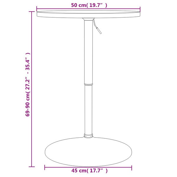 vidaXL Τραπέζι Μπαρ Λευκό 50x50x90 εκ. Επ. Ξύλο / Επιχρωμιωμένο Ατσάλι