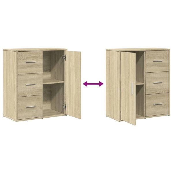 vidaXL Βοηθητικά Ντουλάπια 2 τεμ. Sonoma Δρυς 60x31x70 εκ. Επεξ. Ξύλο