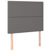 vidaXL Κρεβάτι Boxspring με Στρώμα Γκρι 90x200 εκ. από Συνθετικό Δέρμα