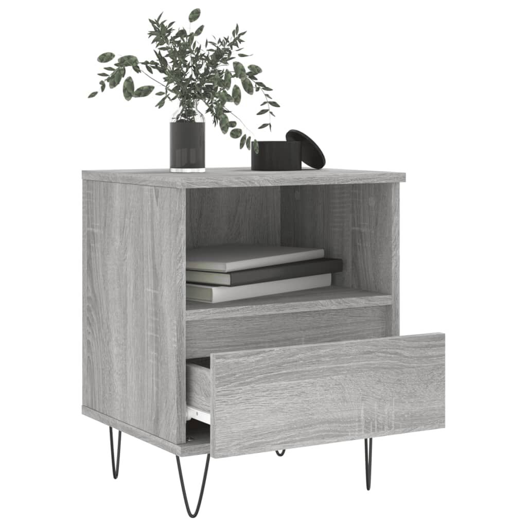 vidaXL Κομοδίνα 2 τεμ. Γκρι Sonoma 40 x 35 x 50 εκ. από Επεξεργ. Ξύλο