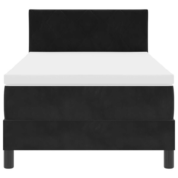 vidaXL Κρεβάτι Box Spring με Στρώμα Μαύρο Μονό Βελούδο