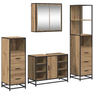 vidaXL &Sigma;&epsilon;&tau; &Epsilon;&pi;ί&pi;&lambda;&omega;&nu; &Mu;&pi;ά&nu;&iota;&omicron;&upsilon; 4 &tau;&mu;&chi;. Artisan Oak 80 x 33 x 60 &epsilon;&kappa;
