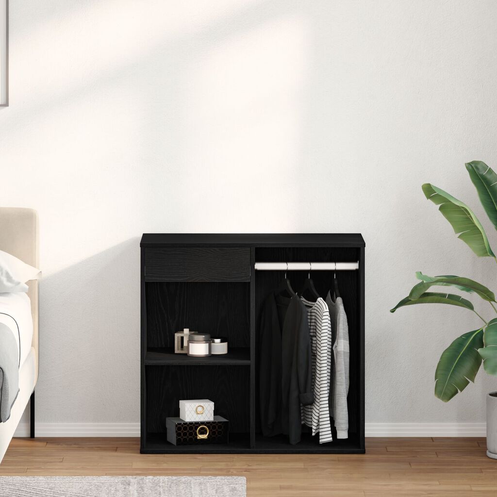 vidaXL Μαύρο Έπιπλο Καλλυντικών 80x40x75 εκ από Επεξεργασμένο Ξύλο