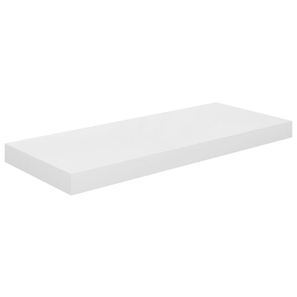 vidaXL Ράφι Τοίχου Γυαλιστερό Άσπρο 60x23,5x3,8 εκ. MDF