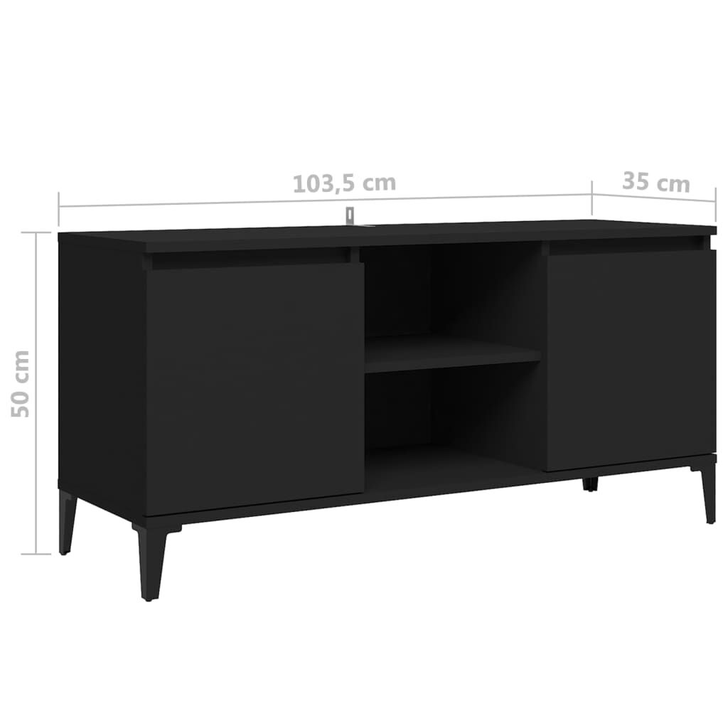 vidaXL Έπιπλο Τηλεόρασης Μαύρο 103,5x35x50 εκ. με Μεταλλικά Πόδια