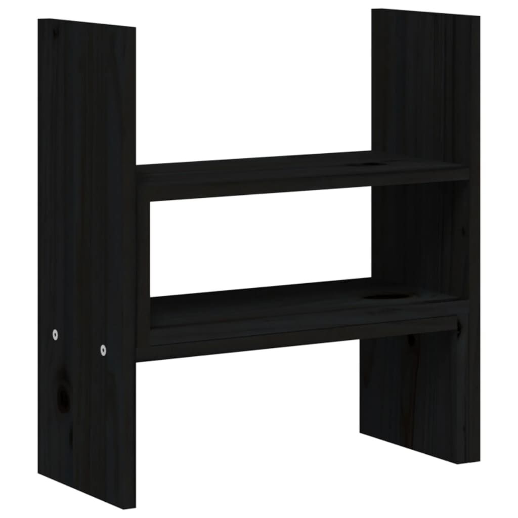 vidaXL Βάση Οθόνης Μαύρο (39-72)x17x43 εκ. από Μασίφ Ξύλο Πεύκου