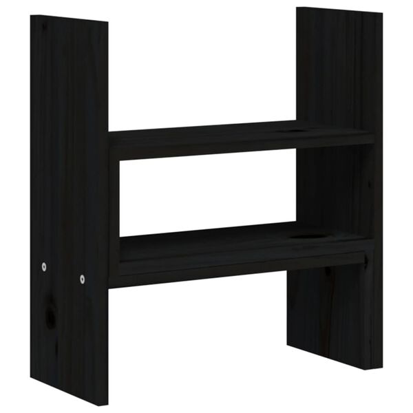 vidaXL Βάση Οθόνης Μαύρο (39-72)x17x43 εκ. από Μασίφ Ξύλο Πεύκου