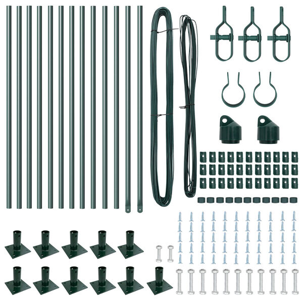 vidaXL Πό posts φράχτη 13 pcs Πράσινο Ø32mm 50 εκ