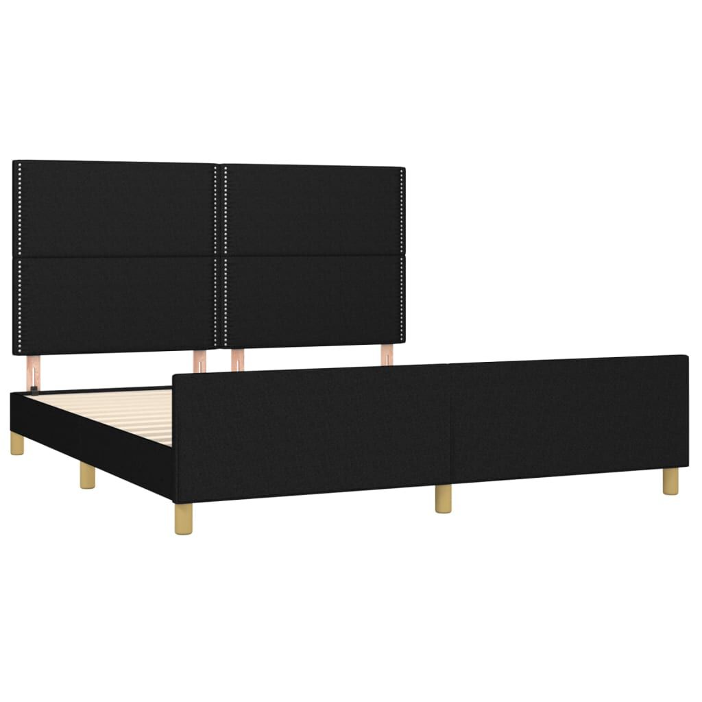 vidaXL Σκελετός Κρεβατιού Χωρίς Στρώμα Μαύρο 180x200 εκ. Υφασμάτινο