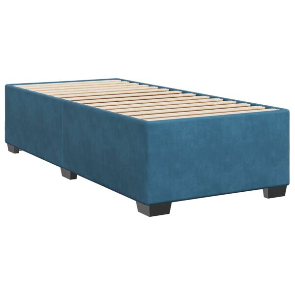 vidaXL Κρεβάτι Boxspring με Στρώμα Σκούρο Μπλε 80 x 200 εκ. Βελούδινο