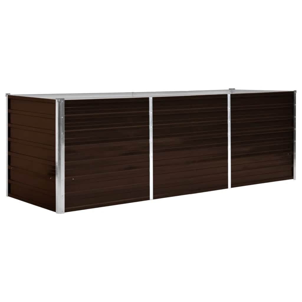 vidaXL Ζαρντινιέρα Υπερυψωμένη Καφέ 240x80x77 εκ. Γαλβανισμ. Χάλυβας