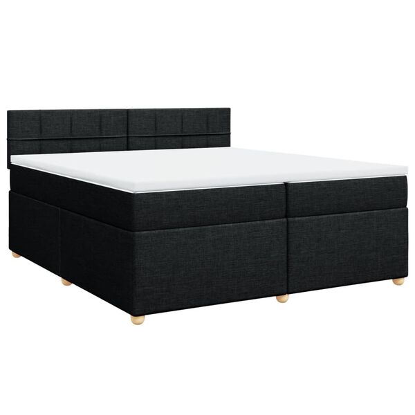 vidaXL &Kappa;&rho;&epsilon;&beta;ά&tau;&iota; Boxspring &mu;&epsilon; &Sigma;&tau;&rho;ώ&mu;&alpha; &Mu;&alpha;ύ&rho;&omicron; 200x200 &epsilon;&kappa;. &Upsilon;&phi;&alpha;&sigma;&mu;ά&tau;&iota;&nu;&omicron;