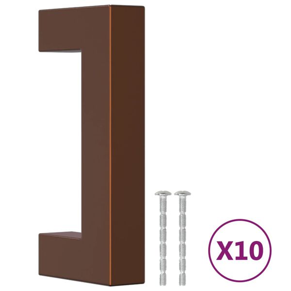 vidaXL Λαβές Ντουλαπιών 10 τεμ. Μπρονζέ 64 χιλ. από Ανοξείδωτο Ατσάλι