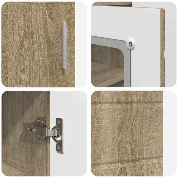 vidaXL Πλαϊνό γραφείο με ράφι με πόρτα Sonoma Δρυς 55.5 x 29 x 100 εκ