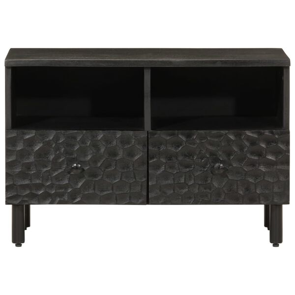 vidaXL Έπιπλο Τηλεόρασης Μαύρο 70 x 33 x 46 εκ. από Μασίφ Ξύλο Μάνγκο
