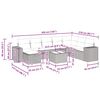 vidaXL Σαλόνι Κήπου Σετ 9 Τεμαχίων Γκρι Συνθετικό Ρατάν με Μαξιλάρια