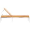 vidaXL Ξαπλώστρα από Μασίφ Ξύλο Ακακίας / Ανοξείδωτο Ατσάλι + Μαξιλάρι