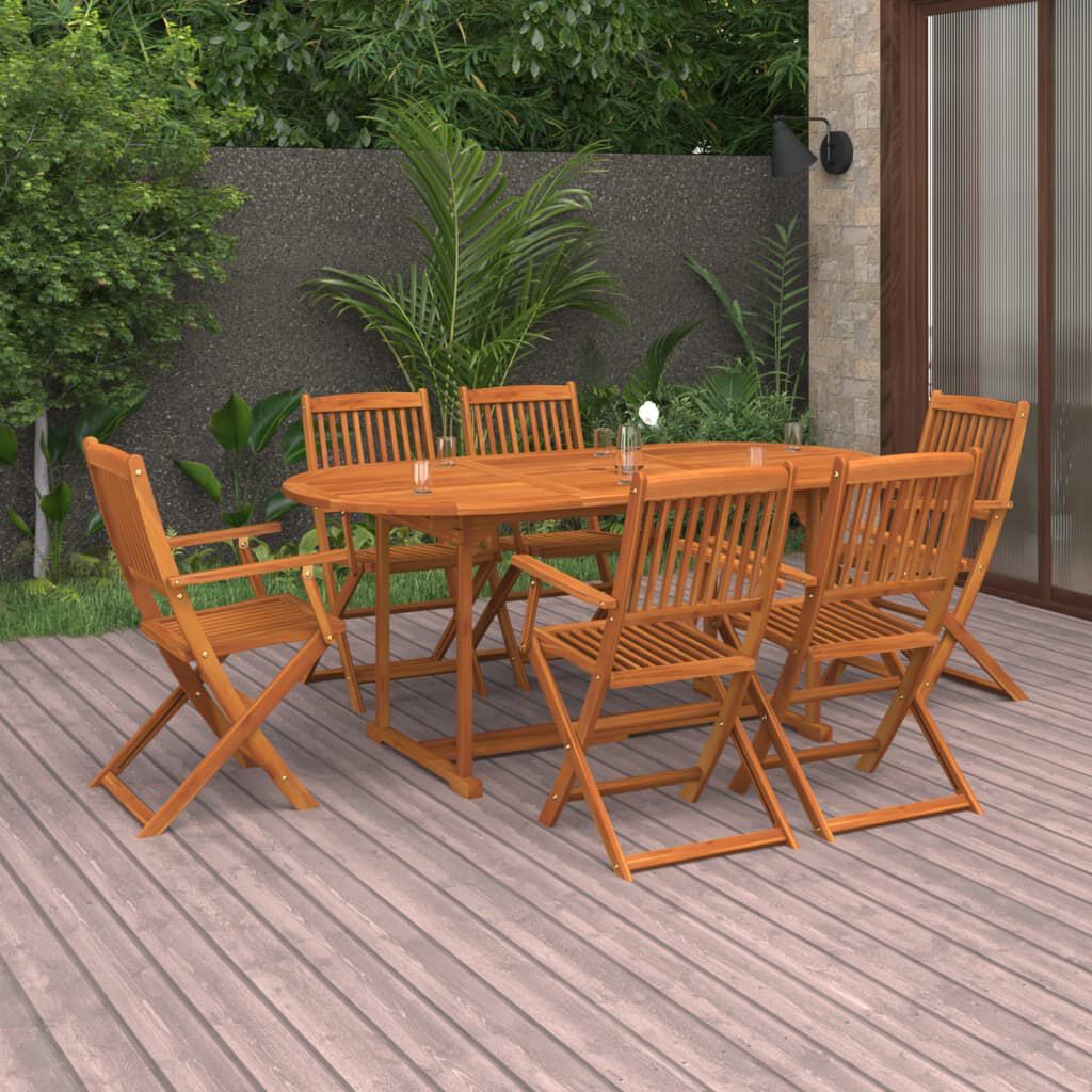 vidaXL Σετ Τραπεζαρίας Κήπου 9 Τεμαχίων 180x90x75 εκ. Μασίφ Ακακία