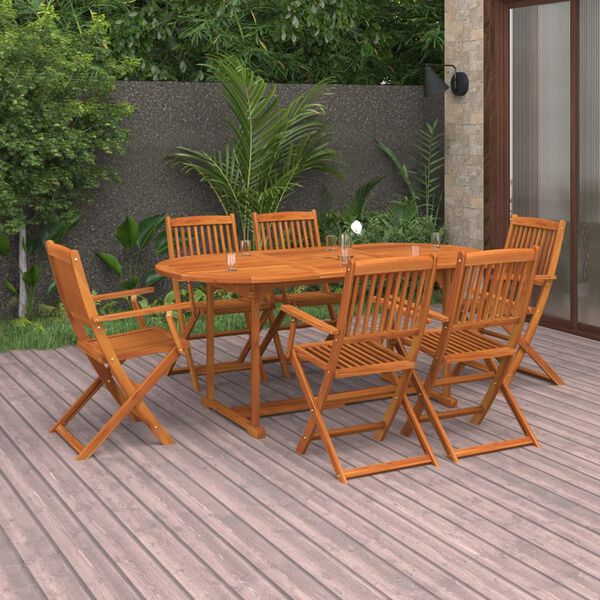 vidaXL Σετ Τραπεζαρίας Κήπου 9 Τεμαχίων 180x90x75 εκ. Μασίφ Ακακία
