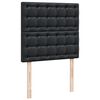 vidaXL Κρεβάτι Boxspring με Στρώμα Μαύρο 80 x 200 εκ. Συνθετικό Δέρμα