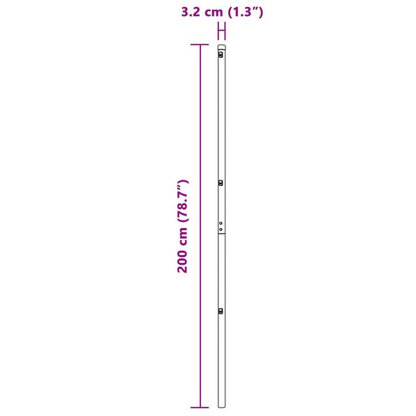 vidaXL Σιδηροί Πόλοι Φρακτών 13 τεμ Γκρι Ø32 mm 200 εκ Γαλβανισμένος Χάλυβας