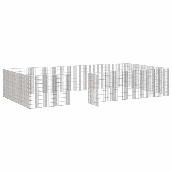 vidaXL Περίφραξη Ζώων Ελεύθερης Βοσκής 24 Πάνελ 54x80 εκ. Γαλβ. Σίδερο