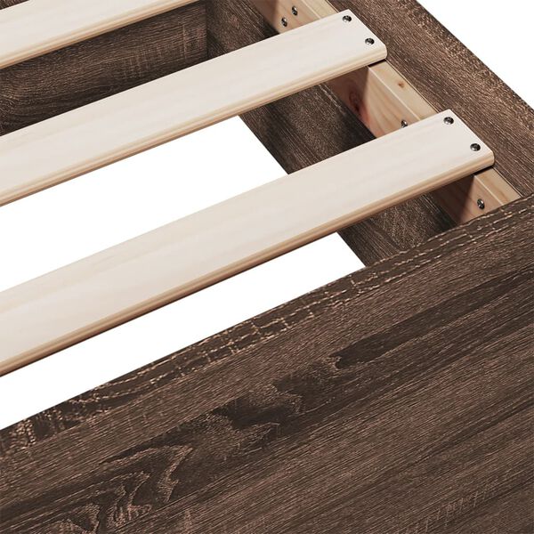 vidaXL Πλαίσιο Κρεβατιού με Συρτάρια Καφέ Δρυς 75x190 εκ.