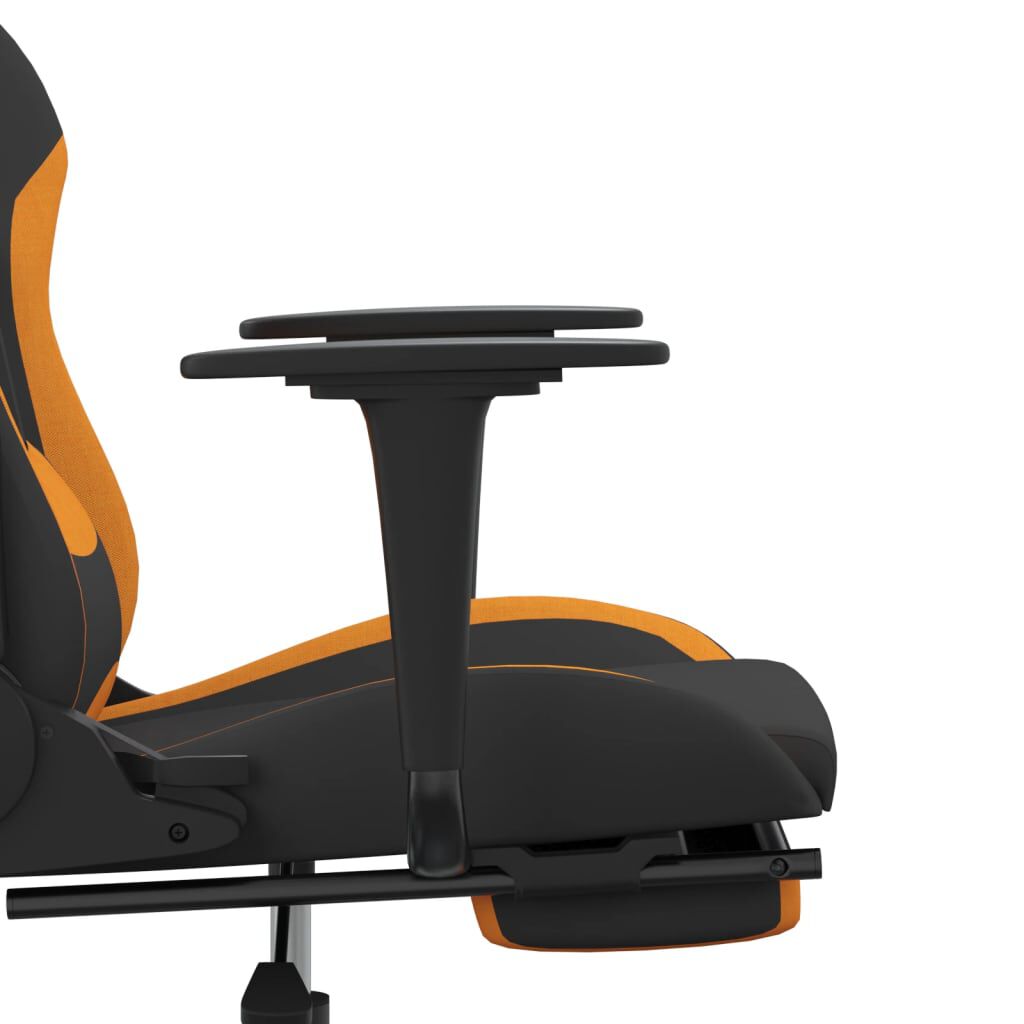 vidaXL Καρέκλα Μασάζ Gaming Μαύρο/Πορτοκαλί Ύφασμα με Υποπόδιο