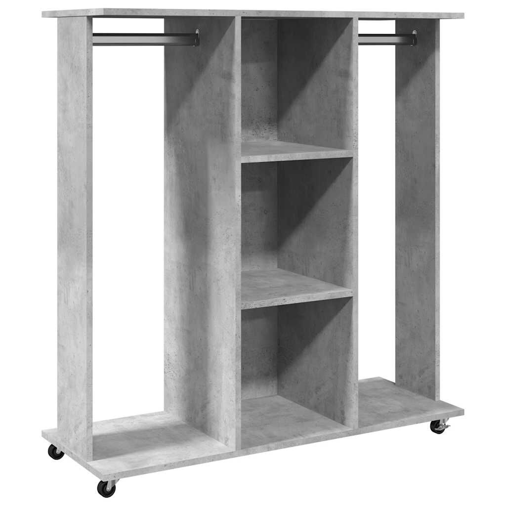 vidaXL Ντουλάπα με Ροδάκια Γκρι Σκυρ. 102x38x110εκ. Επεξεργασμένο Ξύλο