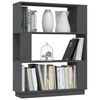 vidaXL Βιβλιοθήκη/Διαχωριστικό Χώρου Γκρι 80x25x101 εκ. Μασίφ Πεύκο