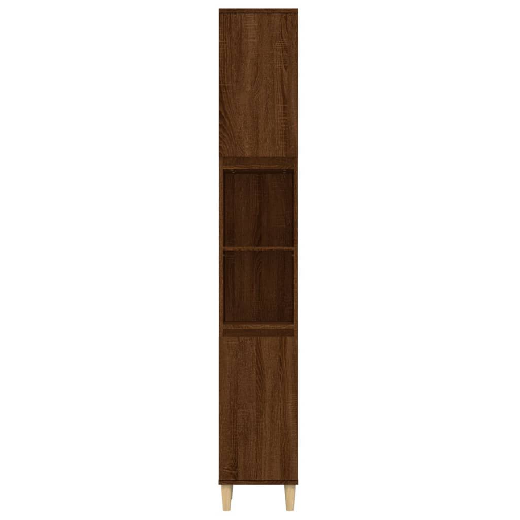 vidaXL Ντουλάπι Μπάνιου Καφέ Δρυς 30x30x190 εκ. Επεξεργασμένο Ξύλο