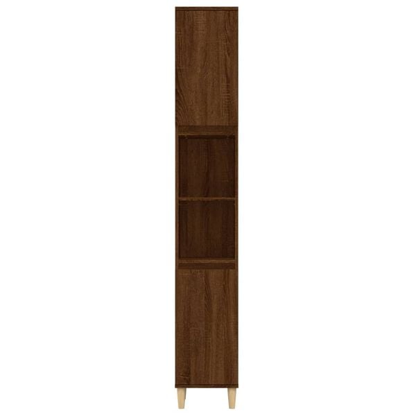 vidaXL Ντουλάπι Μπάνιου Καφέ Δρυς 30x30x190 εκ. Επεξεργασμένο Ξύλο
