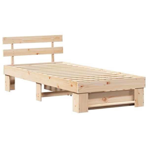vidaXL Σκελετός Κρεβατιού Καφέ 80 x 200 cm Συμπαγές ξύλο πεύκου