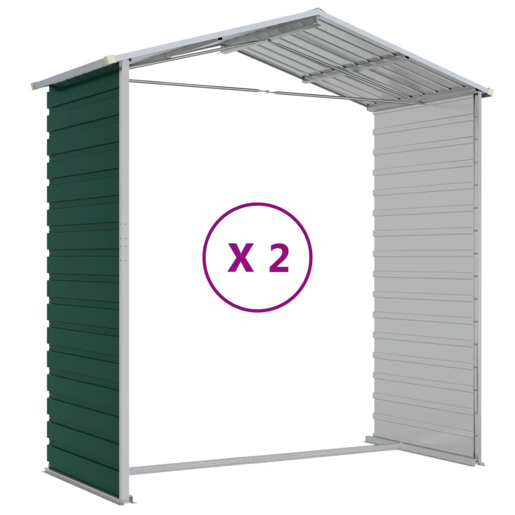 vidaXL Αποθήκη Κήπου Πράσινη 191x215x198 εκ. Γαλβανισμένο Ατσάλι