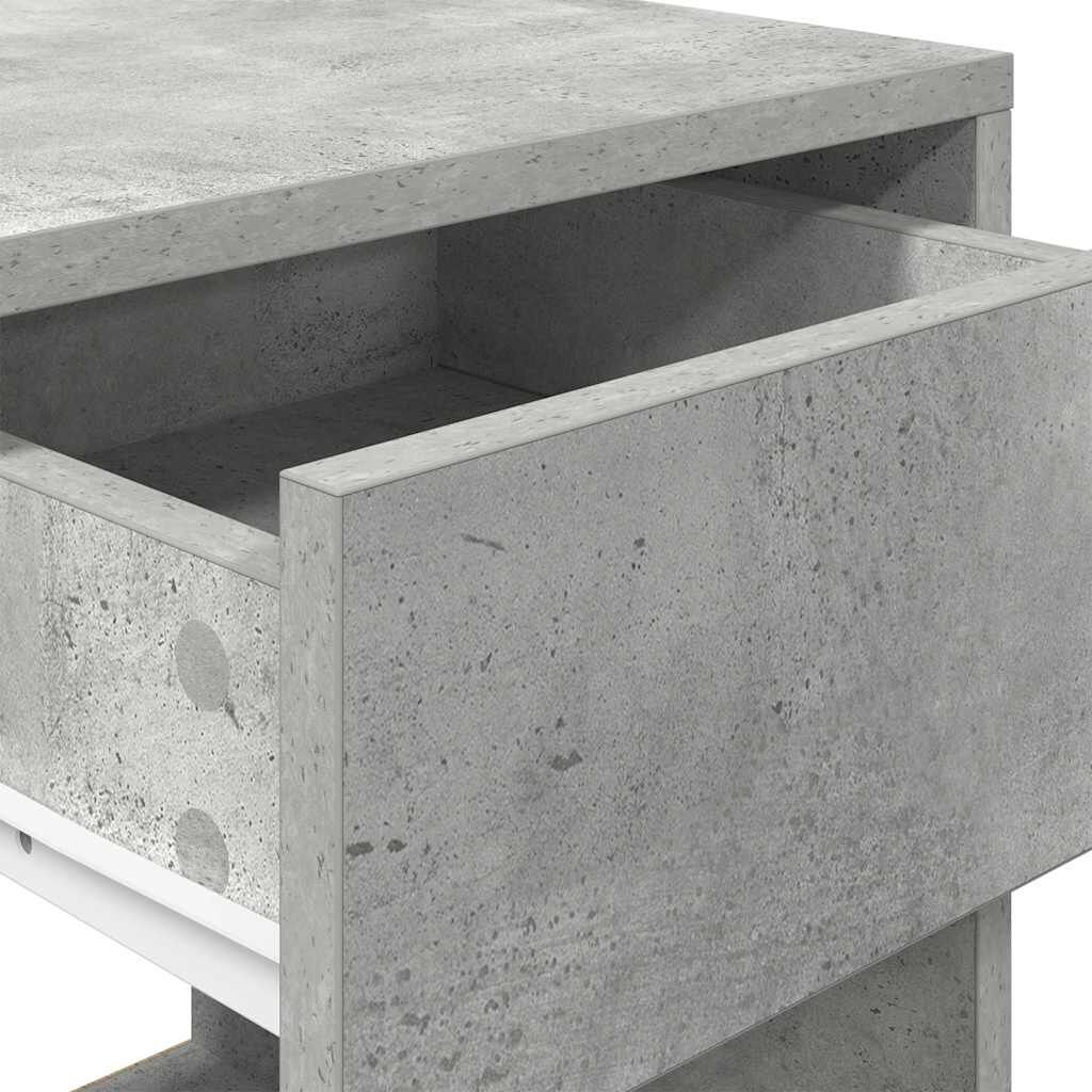 vidaXL Κομοδίνο με συρτάρι Γκρι Σκυροδέματος 35x34x66,5 εκ.