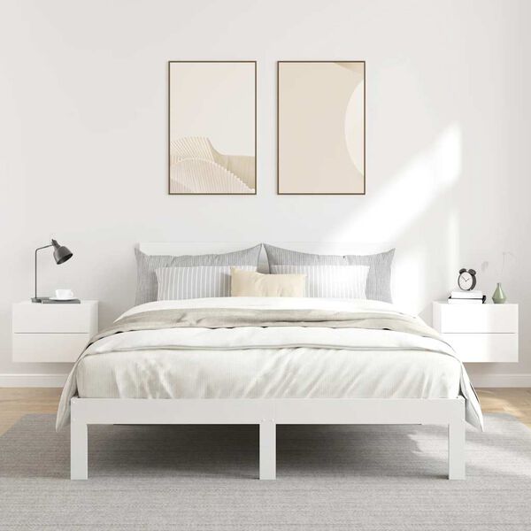 vidaXL Κομοδίνα 2 τεμ. Γυαλιστερό Λευκό 40x30x30 εκ. από Επεξ. Ξύλο