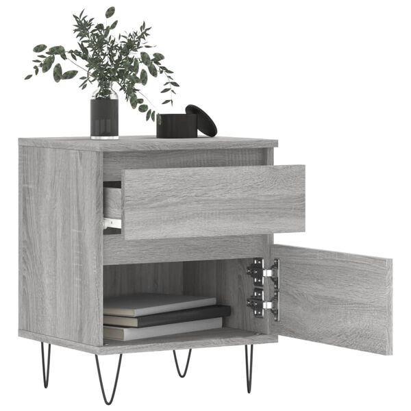vidaXL Κομοδίνα 2 τεμ. Γκρι Sonoma 40 x 35 x 50 εκ. από Επεξεργ. Ξύλο