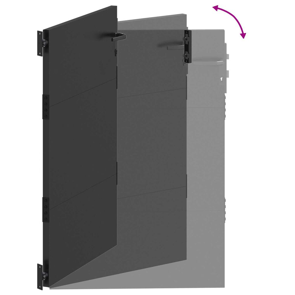 vidaXL Πύλη Κήπου Μαύρο 105 x 150 cm Ατσάλι με Επικάλυψη Πούδρας