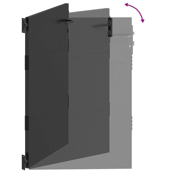 vidaXL Πύλη Κήπου Μαύρο 105 x 150 cm Ατσάλι με Επικάλυψη Πούδρας