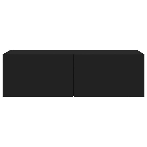 vidaXL Έπιπλο Τοίχου Τηλεόρασης με LED Μαύρο 100x35x31 εκ.