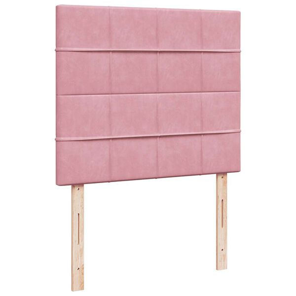 vidaXL Κρεβάτι Boxspring με Στρώμα Ροζ 120x190 εκ. Βελούδινο