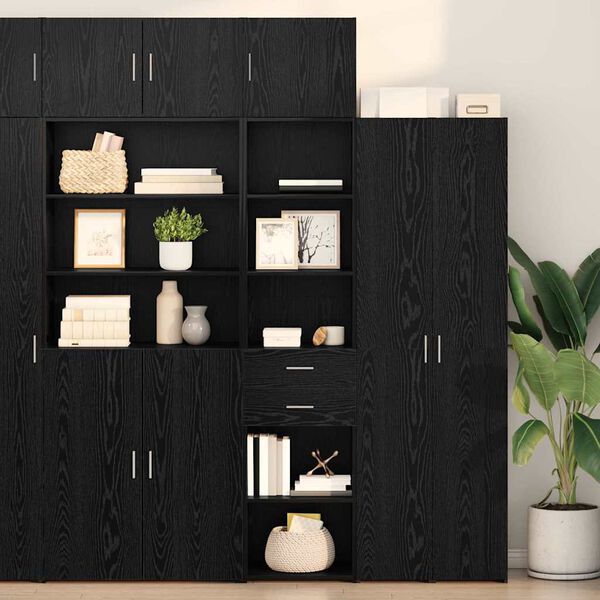vidaXL Highboard &Mu;&alpha;ύ&rho;&eta; &Omicron;&xi;&upsilon;ά 45 x 42,5 x 185 &epsilon;&kappa;. &Epsilon;&pi;&epsilon;&xi;&epsilon;&rho;&gamma;&alpha;&sigma;&mu;έ&nu;&omicron; &xi;ύ&lambda;&omicron;